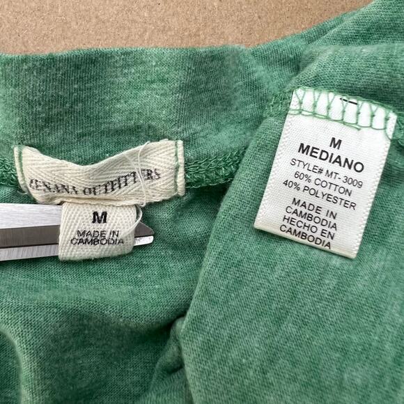 Zenna Outfitters (M) Green Spacedye V Neck Short Sleeve Layering Tee Shirt - Picture 6 of 6